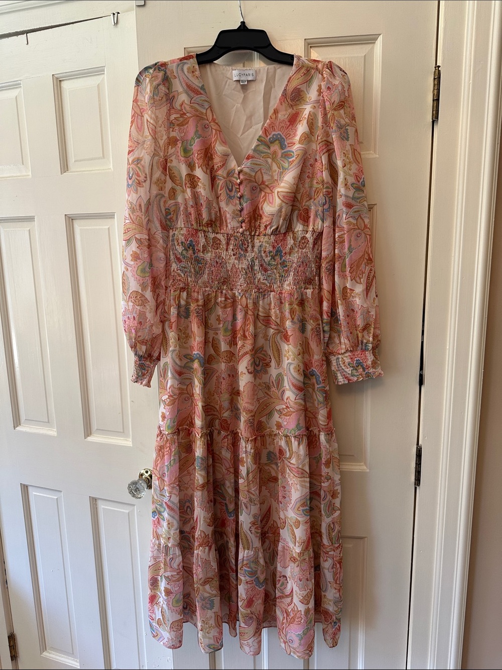 Paisley Maxi Dress with Multicolor Floral Print